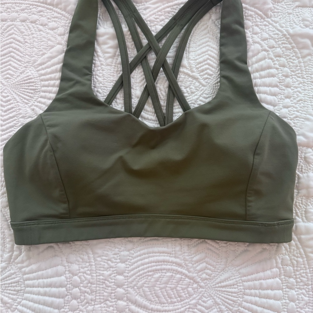 Lululemon Olive Green Strappy Sports Bra